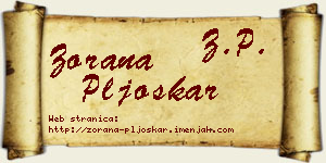 Zorana Pljoskar vizit kartica